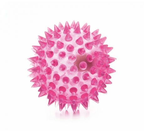 JK LED TPR loptička s pichliačmi ružová, 5,5 cm