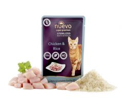 NUEVO cat Sterilized Chicken with Rice 16 x 85 g kapsičky