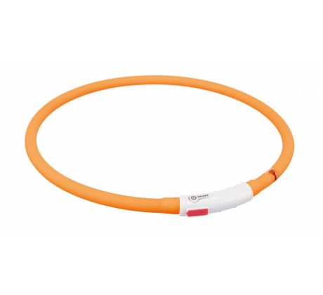 Trixie Flash USB svietiace obojok XS-XL 70 cm / 10 mm, - oranžová