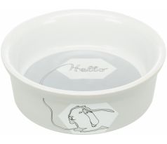 Trixie Keramická miska pre králiky HELLO COMIC, 240ml/11cm, šedá
