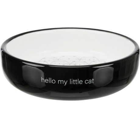 Trixie Keramická miska nízka, pre mačky s krátkym ňufákom 0,3l/11 cm, čierna/biela