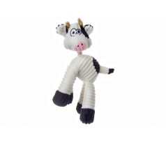 JK Plyšová kravička, biela, pískacia hračka, 33 cm