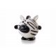 JK Vinylová lopta zebra, biela pískacia hračka pre psov, 10 cm