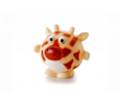 JK Vinylová lopta žirafa, béžová pískacia hračka pre psov, 10 cm
