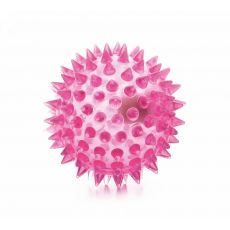 JK LED TPR loptička s pichliačmi ružová, 5,5 cm