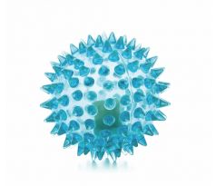 JK LED TPR loptička s pichliačmi modrá, 5,5 cm