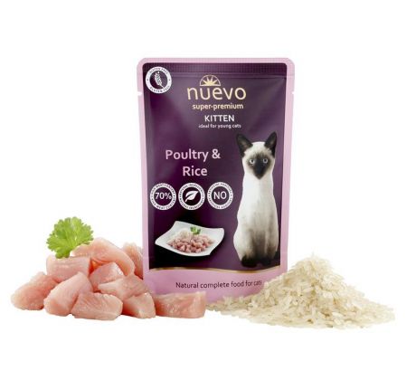 NUEVO cat Kitten Poultry with Rice 85 g kapsičky