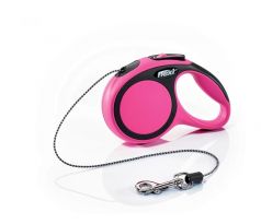 flexi New Comfort Cord (lanko), veľkosť XS, ružové, 3 m/8 kg