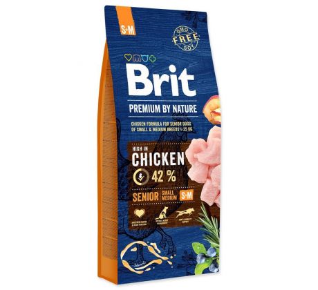 Brit Premium by Nature dog Senior S+ M 8 kg