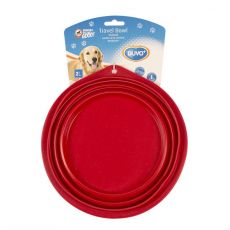 Cestovná miska DUVO+ silikónová červená 2000ML - 22CM
