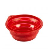 Cestovná miska DUVO+ silikónová červená 1000ML - 18CM