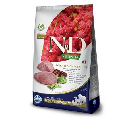 Farmina N&D dog QUINOA (GF) adult all breed, weight managment, lamb 7 kg