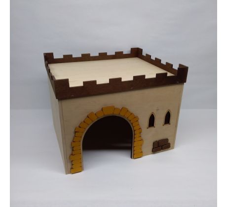 JK Hrad č. 4, drevený domček pre králiky 29×24×22 cm
