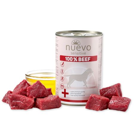 NUEVO dog Sensitive 100% Beef 400 g konzerva