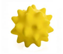 JK vinylová lopta s pichliačmi žltá 9 cm