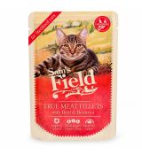 Sams Field True Meat Fillets with Beef & Beetroot for sterilized cats 85 g