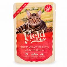 Sams Field True Meat Fillets with Beef & Beetroot for sterilized cats 85 g