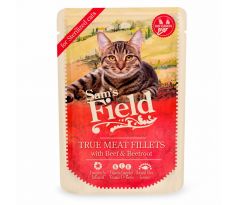 Sams Field True Meat Fillets with Beef & Beetroot for sterilized cats 85 g