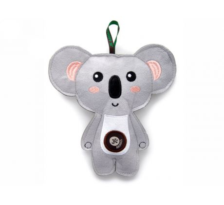 JK Koala, pískacia hračka z pevnej textilnej látky, 18 cm