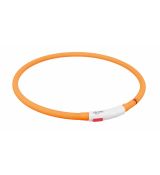 Trixie Flash USB svietiace obojok XS-XL 70 cm / 10 mm, - oranžová
