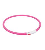 Trixie Flash USB svietiace obojok XS-XL 70 cm / 10 mm, - ružová