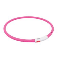 Trixie Flash USB svietiace obojok XS-XL 70 cm / 10 mm, - ružová