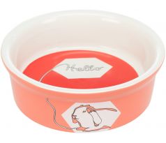 Trixie Keramická miska pre králiky HELLO COMIC, 240ml/11cm, červená