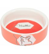 Trixie Keramická miska pre škrečky HELLO COMIC, 90ml/8cm, červená