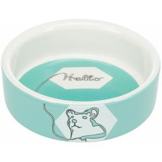 Trixie Keramická miska pre škrečky HELLO COMIC, 90ml/8cm, modrá