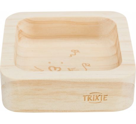 Trixie Miska pre hlodavce drevená, štvorcová, 60 ml / 8×8 cm