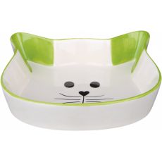 Trixie Keramická miska tvar mačacia hlava 0,25 l/12 cm, zelená