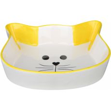 Trixie Keramická miska tvar mačacia hlava 0,25 l/12 cm, žltá