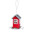 Trixie Záhradné krmítko kovové, farebný domček 19x20x19 cm, - červený/strieborná strecha