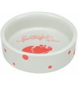 Trixie Keramická miska SPOTLIGHT pre škrečky, 90 ml/ ø 8 cm grey/red