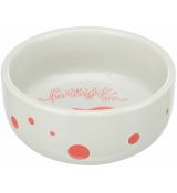 Trixie Keramická miska SPOTLIGHT pre morčatá, 250 ml/ø 11 cm grey/red