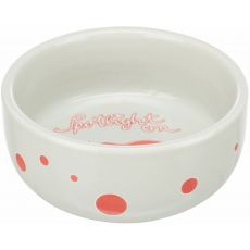 Trixie Keramická miska SPOTLIGHT pre morčatá, 250 ml/ø 11 cm grey/red