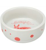 Trixie Keramická miska SPOTLIGHT pre králika, 250 ml/ø 11 cm grey/red