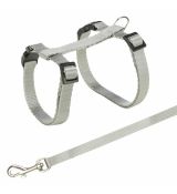 Trixie Postroj s rýchlouzávermi + vodítko na mačku 27-45cm/10mm 1,2m, šedý