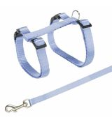Trixie Postroj s rýchlouzávermi + vodítko na mačku 27-45cm/10mm 1,2m, modrý
