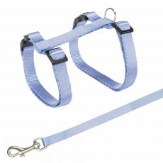 Trixie Postroj s rýchlouzávermi + vodítko na mačku 27-45cm/10mm 1,2m, modrý