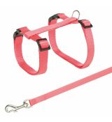 Trixie Postroj s rýchlouzávermi + vodítko na mačku 27-45cm/10mm 1,2m, červený