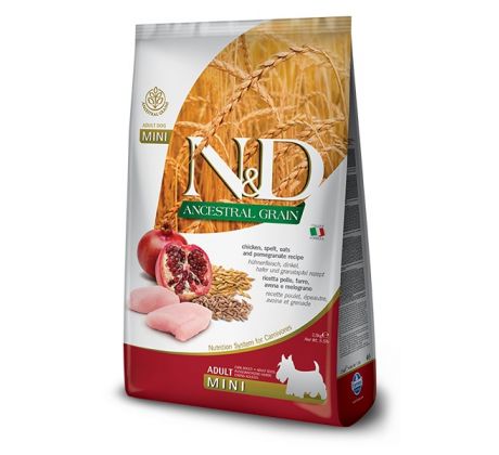 Farmina N&D dog AG adult mini, chicken, spelt, oats & pomegranate 7 kg