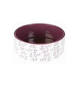 Trixie Keramická miska 1,4 l/20 cm biela s motívom rastlín/berry