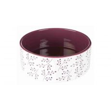 Trixie Keramická miska 1,4 l/20 cm biela s motívom rastlín/berry