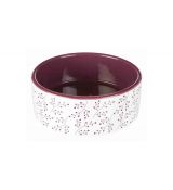 Trixie Keramická miska 0,8 l/16 cm biela s motívom rastlín/berry