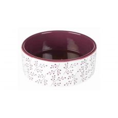 Trixie Keramická miska 0,8 l/16 cm biela s motívom rastlín/berry
