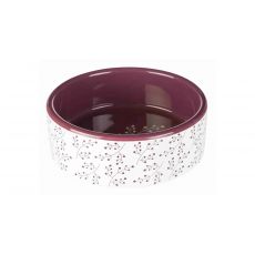 Trixie Keramická miska 0,3 l/12 cm biela s motívom rastlín/berry