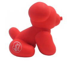 Hračka DUVO+ latexový balón mopslík, pískajúci, červený  9,5x6x8,5 cm