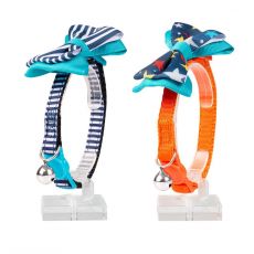 Obojok DUVO+ nylonový s mašľou a rolničkou pre mačku mix farieb 20-30cm/10mm
