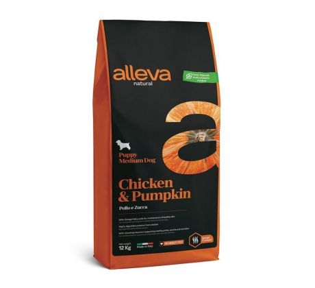 Alleva NATURAL dog puppy medium chicken & pumpkin 12 kg